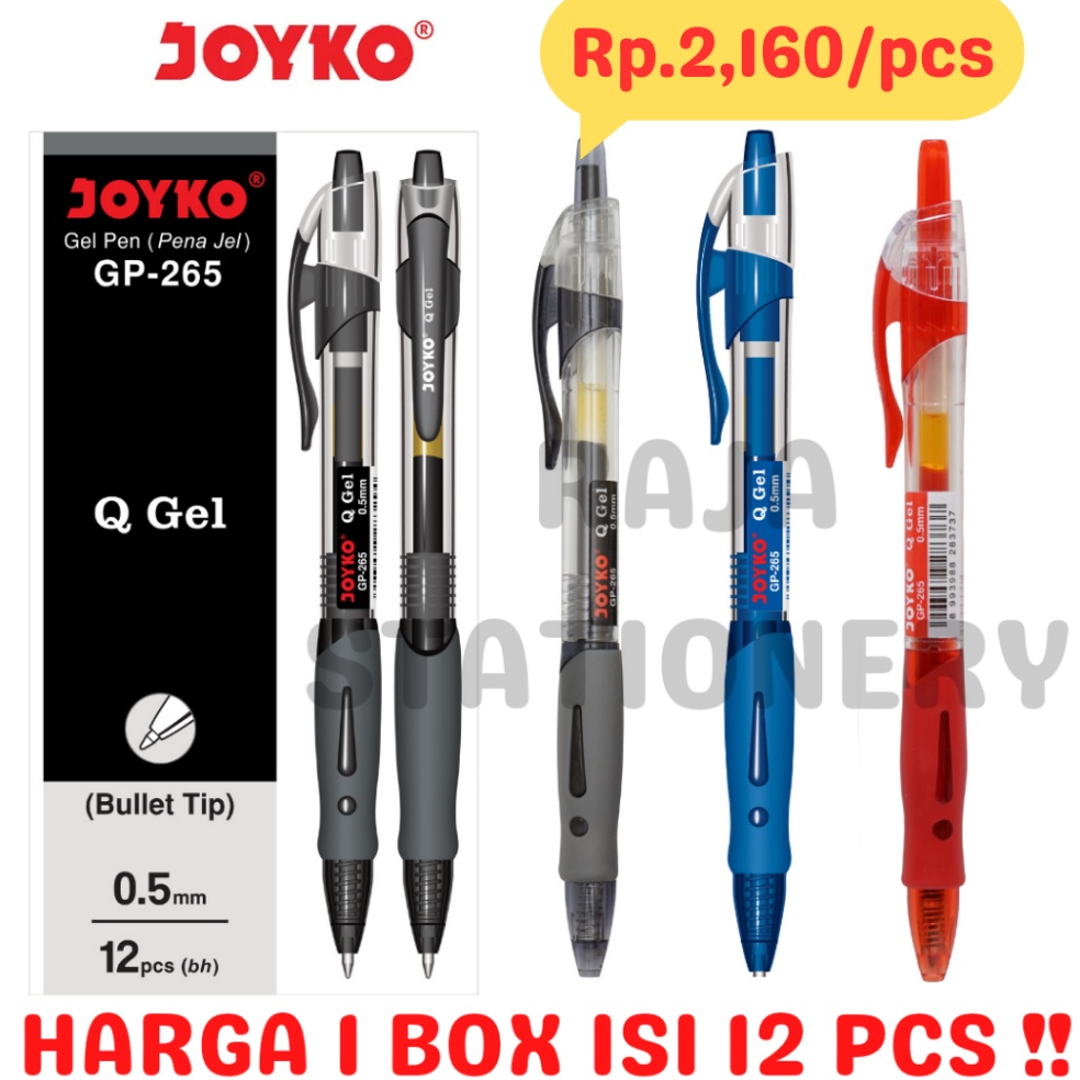 

66 Jutaan Promo JOYKO GEL PEN QGEL GP265 PENA PULPEN JOYKO CETEK HITAM BIRU MERAH GP265 REFILL PEN QGEL GP265 BOX Terbaik