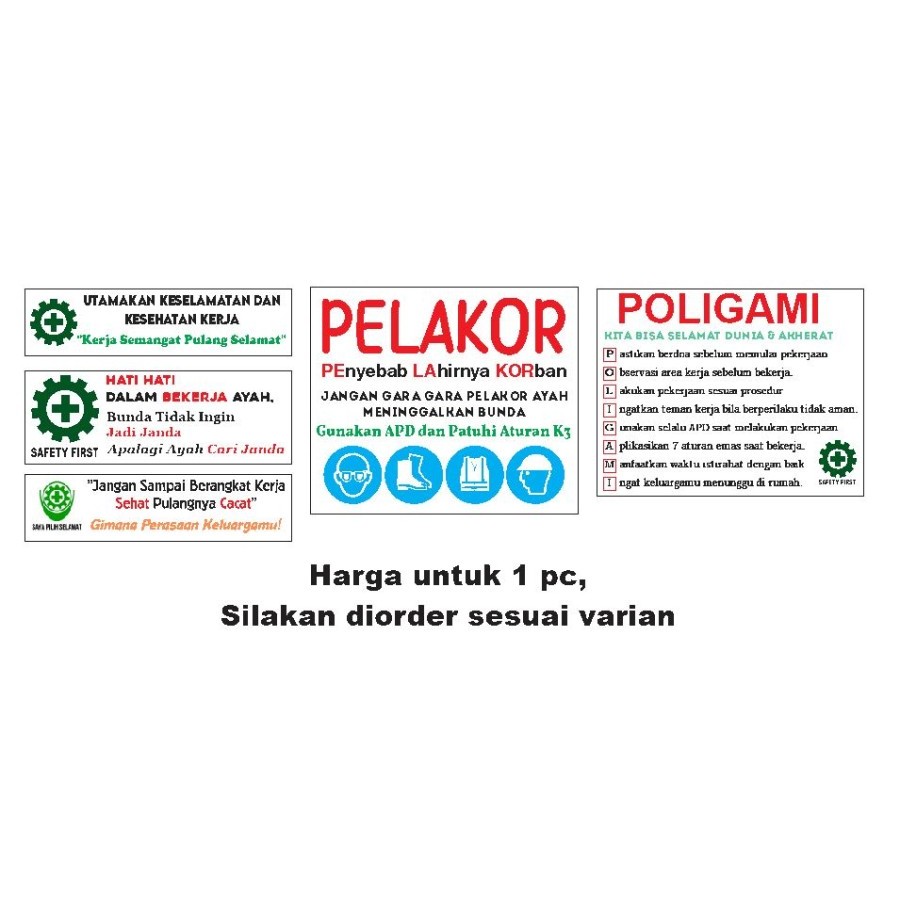 

Stiker Lucu Vinyl K3 Keselamatan Kesehatan Kerja Safety First Project