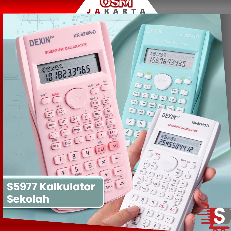 

Spesial 66 OSM JKT S5977 Kalkulator Sekolah Kalkulator Scientific Kalkulator Ilmiah 24 Fungsi Kalkulator Sains Kalkulator SinCosTan Cuci Gudang