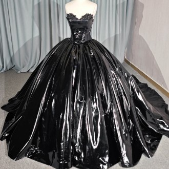 GAUN PENGANTIN HITAM / GAUN BLACK / GAUN BERKILAU MEWAH  BALLGOWN WEDDING DRESS