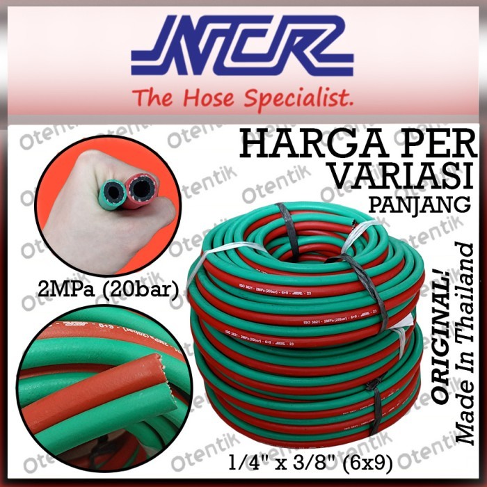 NCR SELANG LAS DOUBLE OKSIGEN LPG ACYTELENE 1/4" X 3/8" -  TWIN WELDING HOSE THAILAND ORIGINAL - SEL