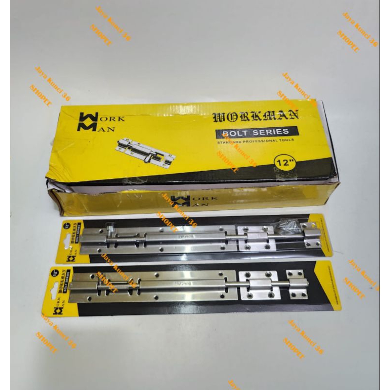 Grendel Pintu STAINLESS 12" inch WOKMAN - Grendel Slot 12" ( 30cm)