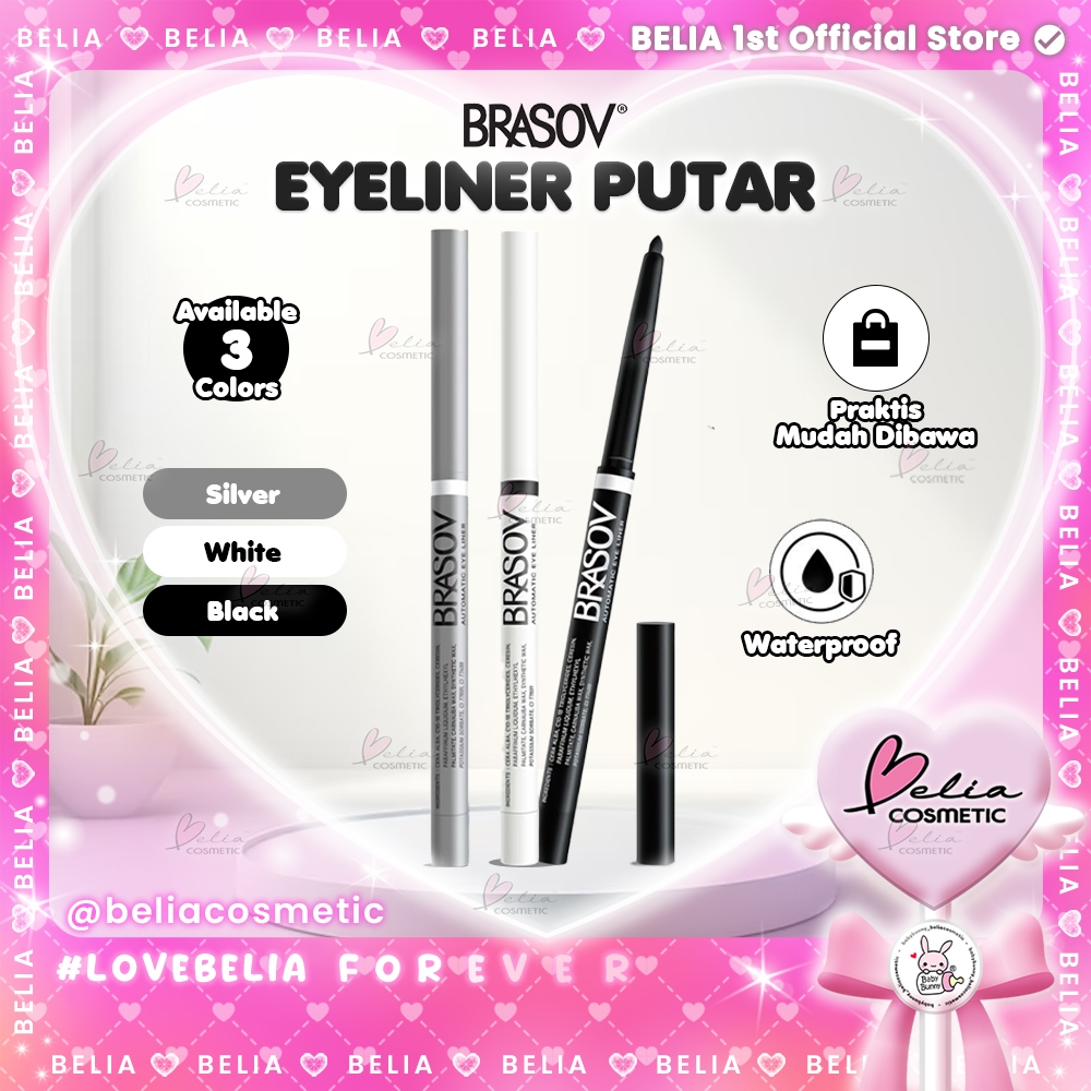 ❤ BELIA ❤ BRASOV Pensil Eyeliner Putar Netto 0.35g | Waterproof | Automatic | Eye Liner