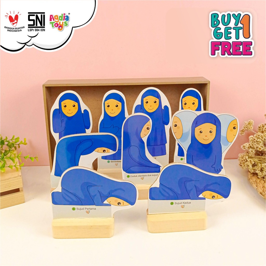 BUY 1 GET 1 | FREE 1 Puzzle  Anak / Mainan Kayu Edukasi / Miniatur Sholat  / Agdia Toys / 32x19,5x4 
