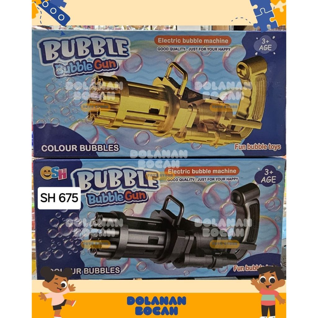 Machine Gun Bubble Gun Machine FAST BLOWING MAINAN BUBBLE SH 675 mainan tembak gelembung 8 mata mode