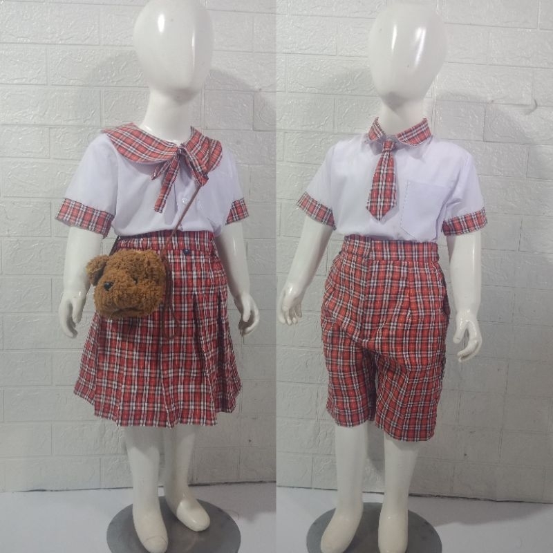 Seragam TK PAUD Warna putih merah