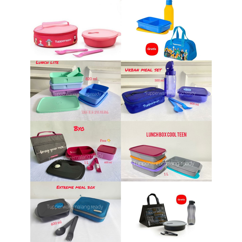 TEPAK MAKAN/ KOTAK BEKAL TUPPERWARE NEW BYO BRING YOUR OWN / COOLTEEN LUNCH BOX  / CRYSTALWAVE CWL L