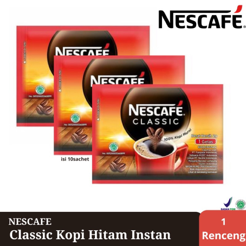 

NESCAFE CLASSIC 1 RENCENG ISI 10 SACHET