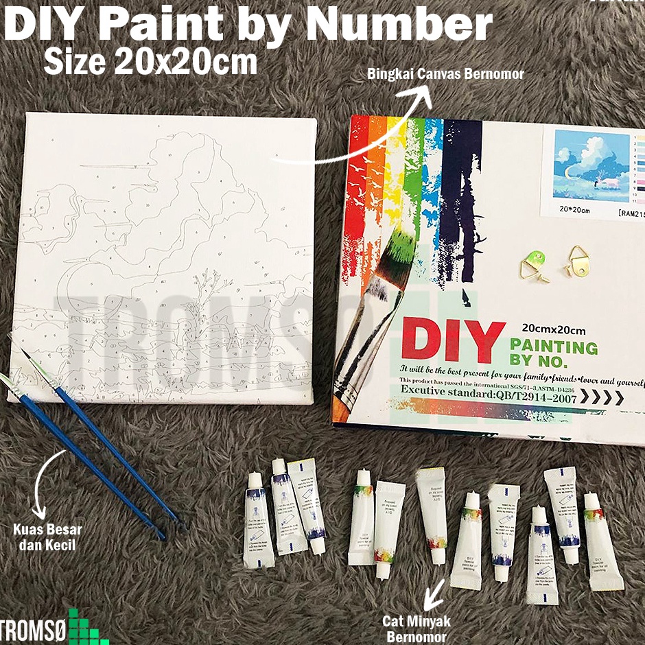 

KODE 9CEMY Tromso DIY Paint by Number KIT 2 X 2 Painting by Number varian 1