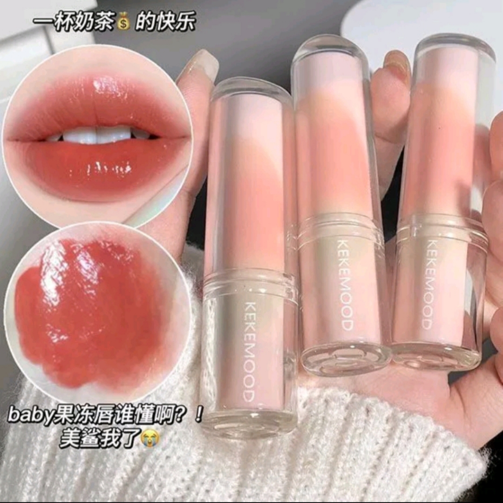 ‼️READY‼️KEKEMOOD LINGGUANG LIPBALM LIPSTICK MELEMBABKAN BIBIR - KEKEMOOD LIPSTICK WATERY GLOSSY
