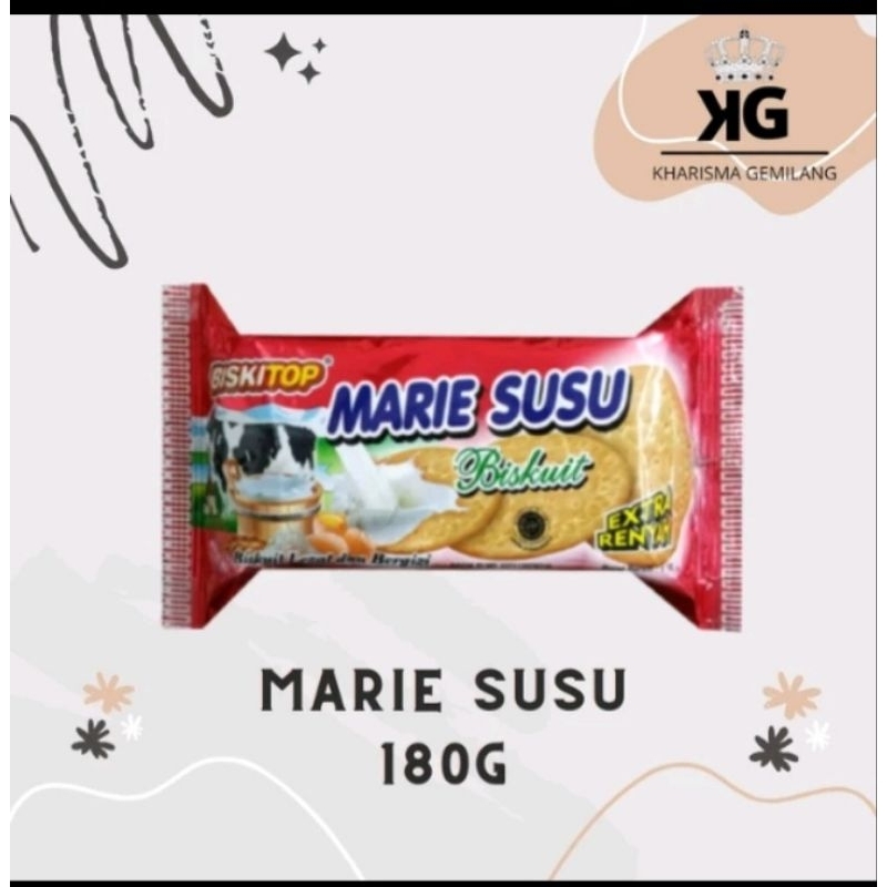 

BISKITOP -MARIE SUSU 180gr Biscuit Anak Dewasa Rasa SUSU Milk Enak Renyah Terbaru lezat