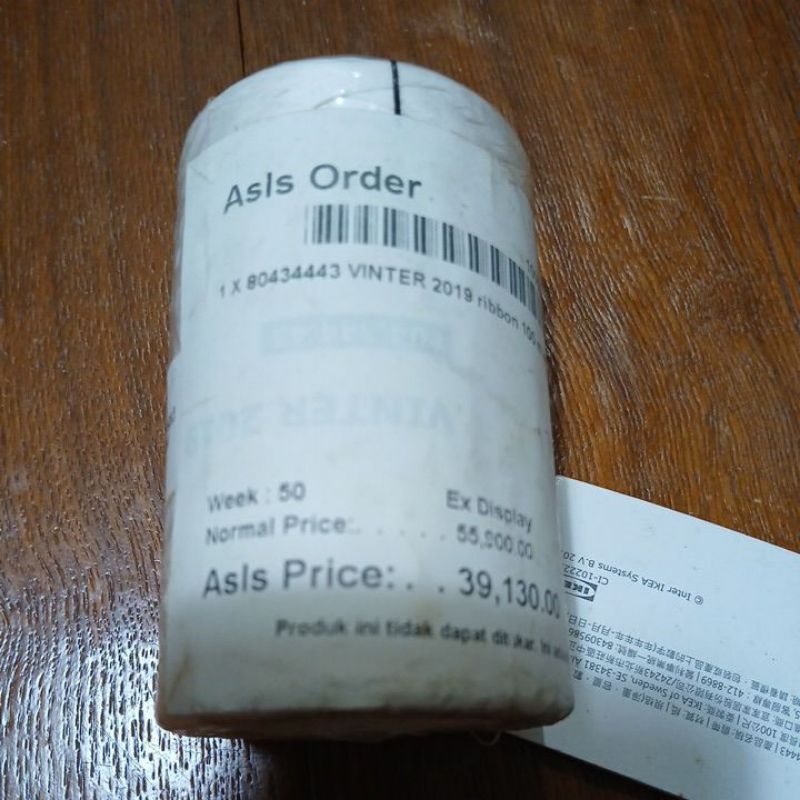 

IKEA VINTER tali kado warna putih bahan kertas asis toko 100m TC-0803