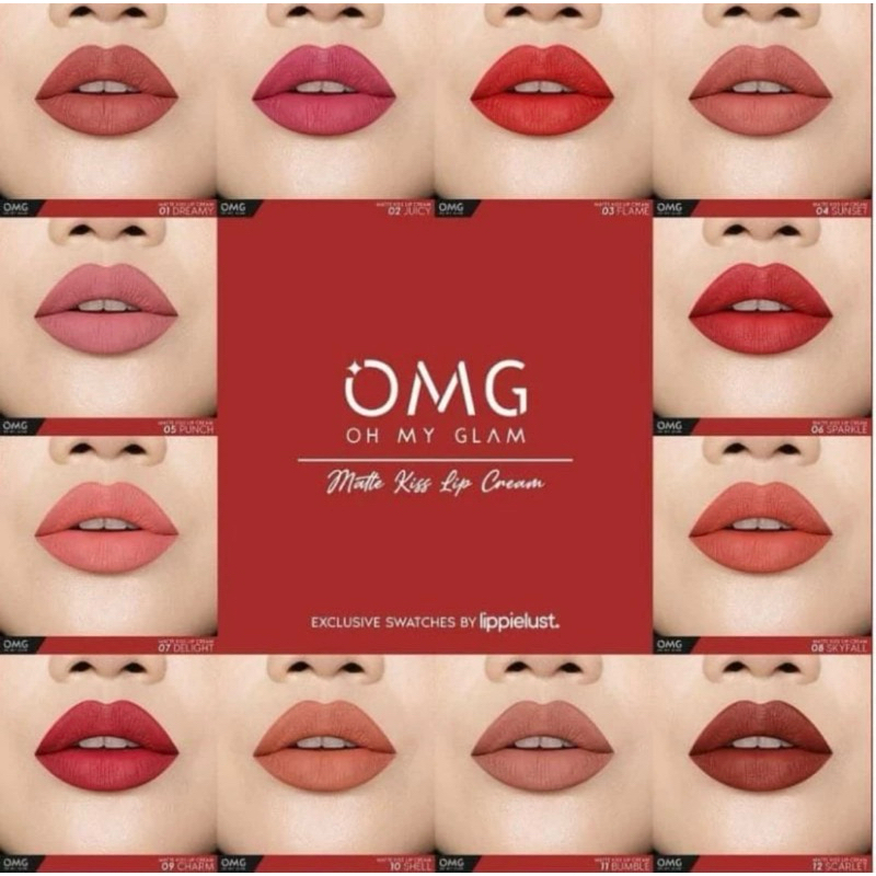 OMG Oh My Glam Matte Kiss Lip Cream Lipstik Original
