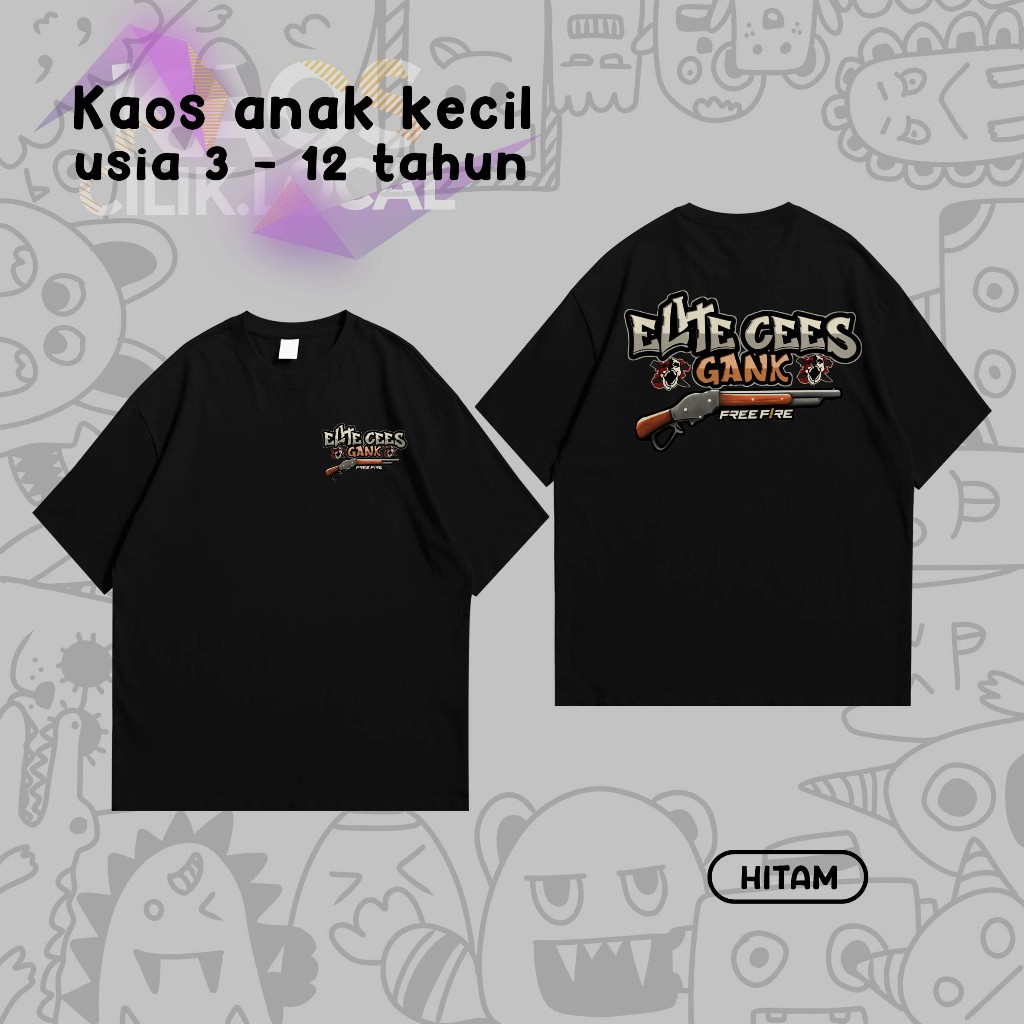 Kaos Atasan Anak Baju Anak Laki laki perempuan Baju Kaos Distro Anak Motif Elite Cees G*nk Digital P