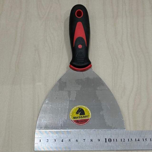 MASSAKI GG KARET 5” inci stainless steel asli sekrap kape gagang karet TPR 5 inci ( 12,5 cm ) putty 