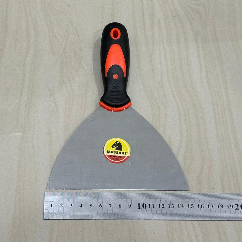 MASSAKI GG KARET 6” inci stainless steel asli sekrap kape gagang karet TPR 6 inci ( 15cm ) putty scr