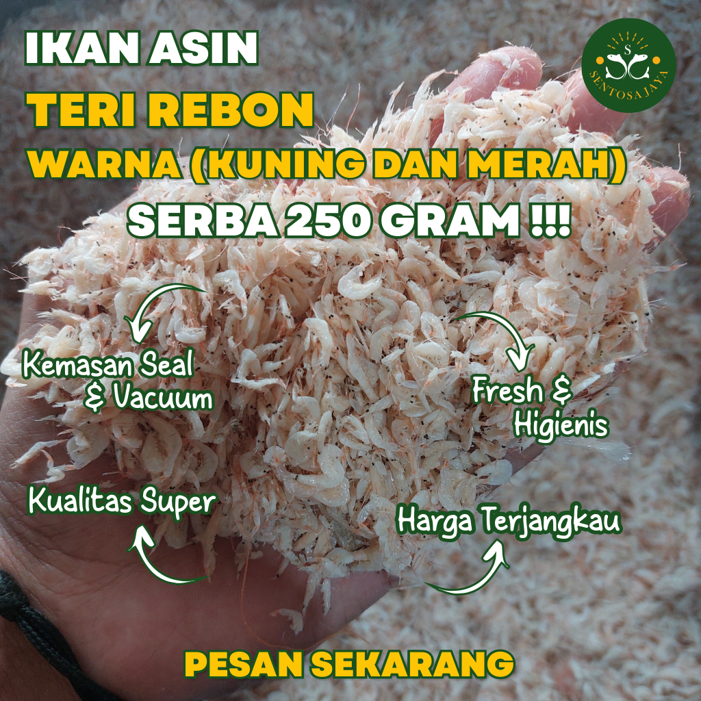 

Udang Rebon 250 gram Ikan Asin Teri Udang Rebon (Warna Kuning dan Merah)