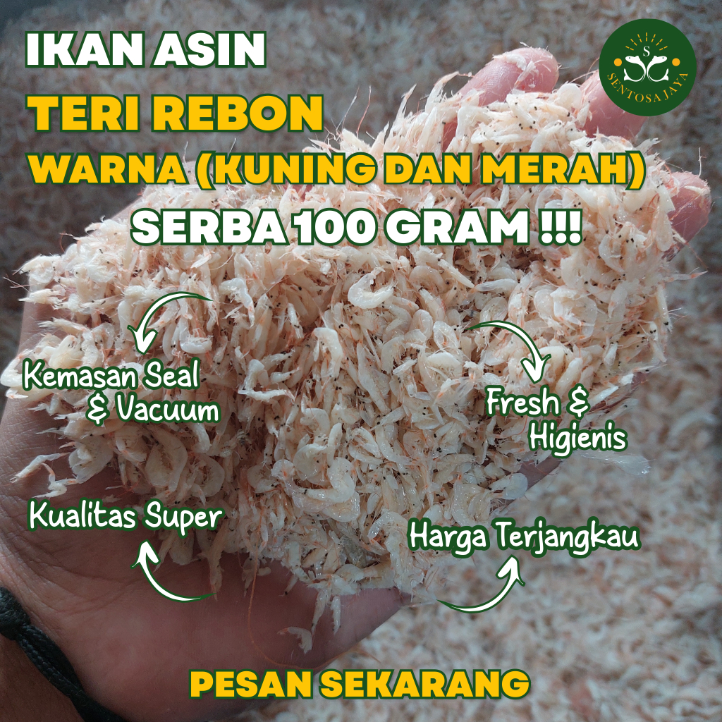 

Udang Rebon 100 gram Ikan Asin Teri Udang Rebon (Warna Kuning dan Merah)