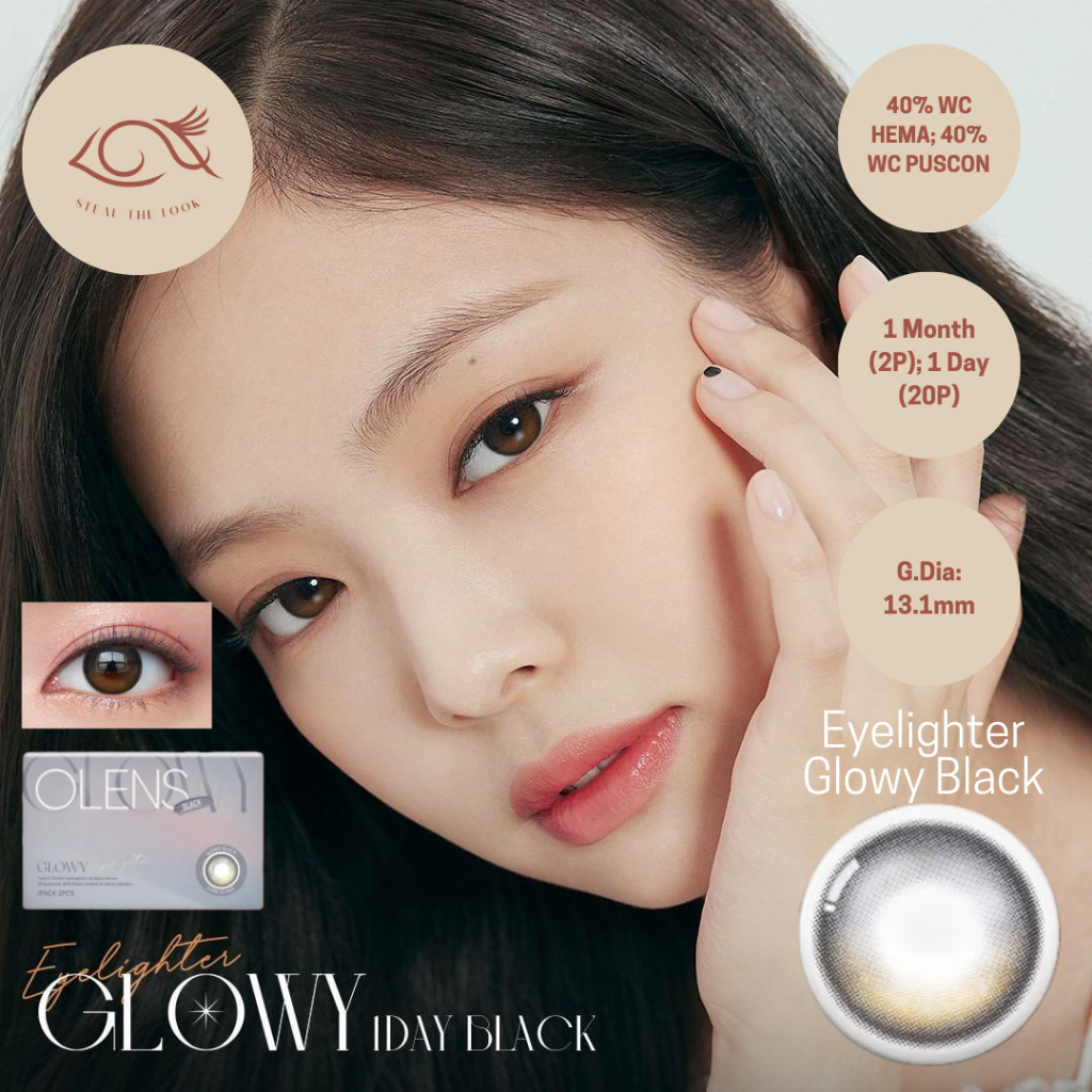 Ready Ori 100% Olens Newjeans & Blackpink Daily Eyelighter Glowy Black Series ( 20pcs=10 pasang ) pe
