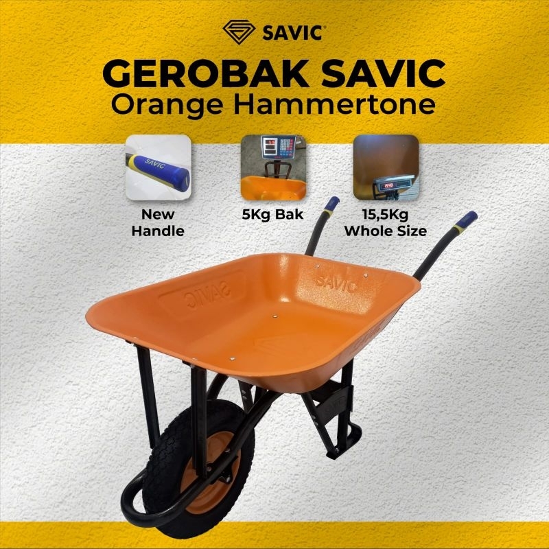 Savic Gerobak Pasir Dorong Orange Hammertone