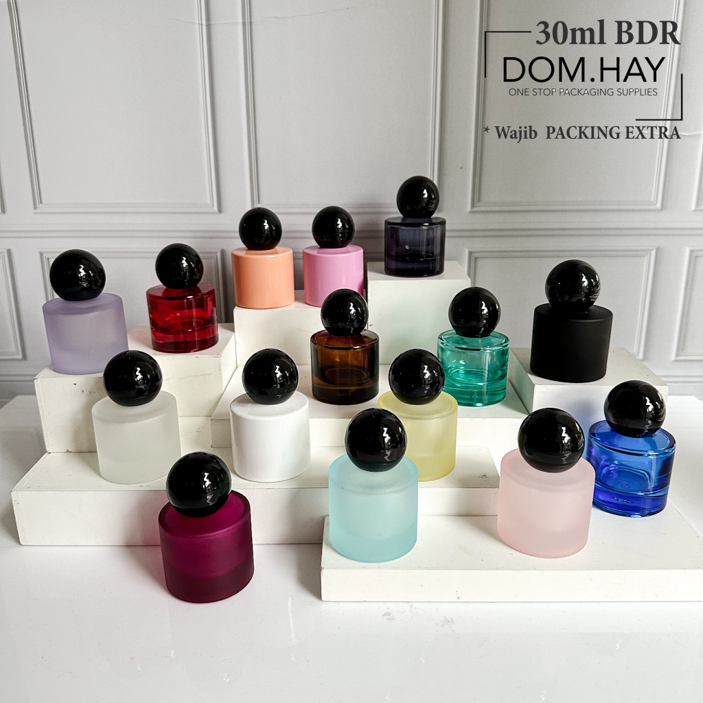 30ml BDR Bola Hitam Botol Parfum Drat Kaca Parfume Minyak Wangi Fragrance Bisa Isi Ulang 30BDRWR