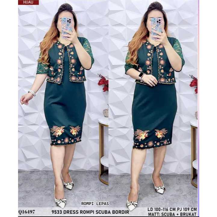 BERKATFASHION - dress rompi scuba terbaru dress seragaman natal terbaru kekinian jumbo gaun mewah te
