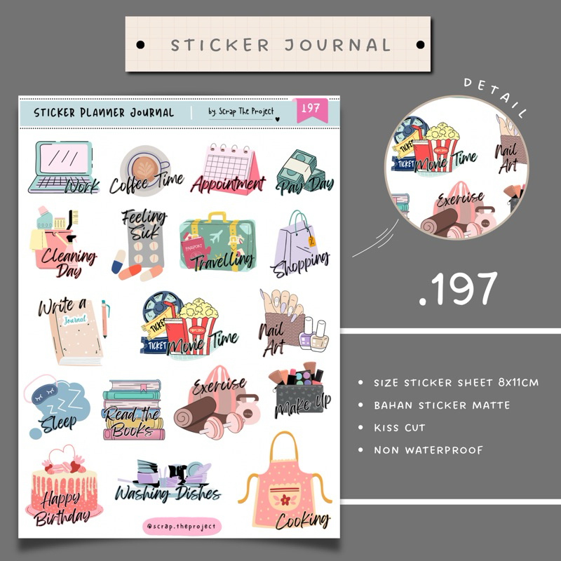 

STICKER PLANNER JOURNAL / DAILY ACTIVITY STICKER / STP - 197