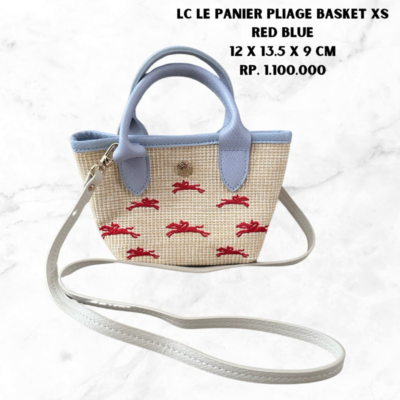 Longchamp Le Panier Pluage Basket XS Red Blue