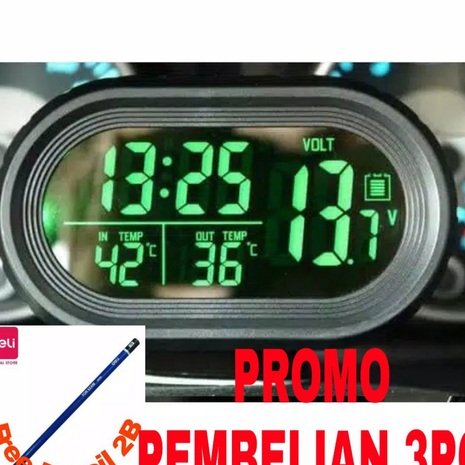 Berkualitas  Jam Digital Mobil dual colour led backlight ampere meter volt meter