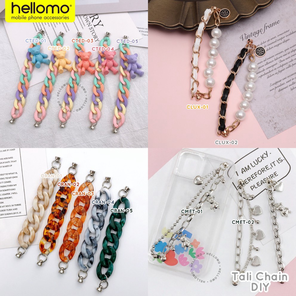 WOW Manik Manik DIY Tali Chain Strap Hp Korean Style Korea Grip Case Chain