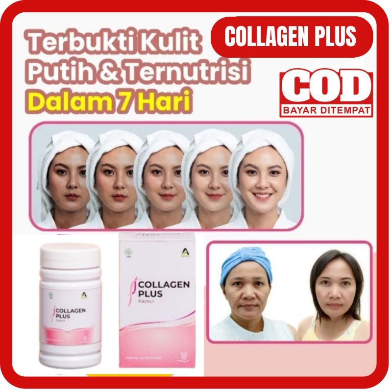 COLLAGEN PLUS  - COLLAGEN KAPSUL PLUS COLLAGEN FISH COLAGEN KAPSUL KOLAGEN PEMUTIH KULIT ANTI AGING 