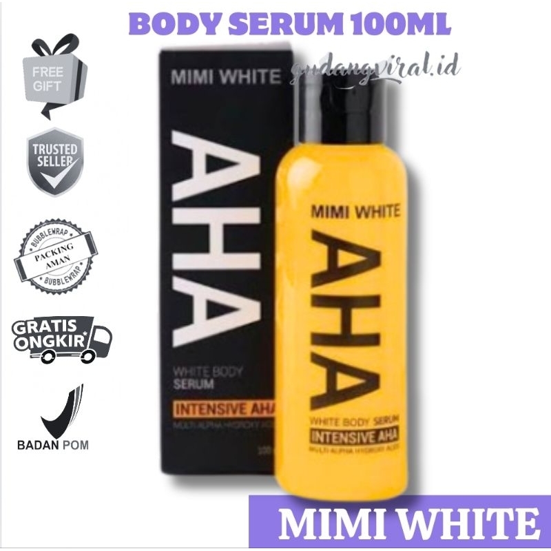 -GV- MIMI WHITE AHA BODY SERUM 100ML WHITENING BRIGHTENING BOOSTER PEMUTIH TUBUH 100 ML AHA BRIGHTEN