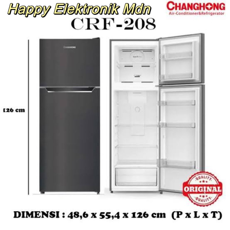 KULKAS CHANGHONG 2 PINTU Changhong CRF 208 KULKAS CHANGHONG CRF-208 / Kulkas Changhong 160 LITER kul