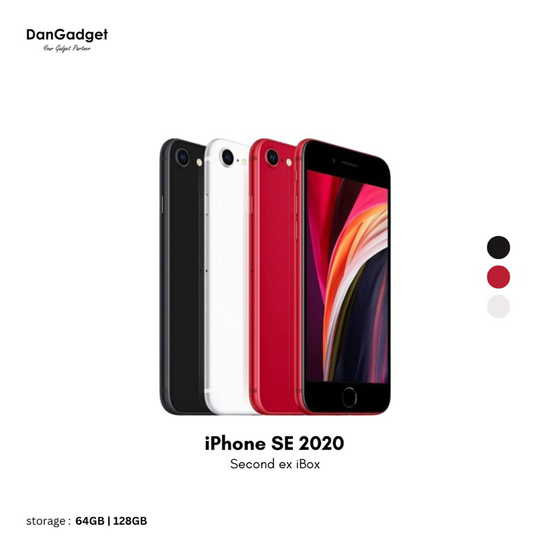 iPhone SE 2020 256GB 128GB 64GB Black White Red Second Resmi Ex iBox