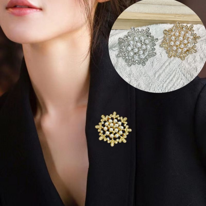 BROS BROOCH MUTIARA CANTIK LUCU BROSS HIJAB PIN BAJU