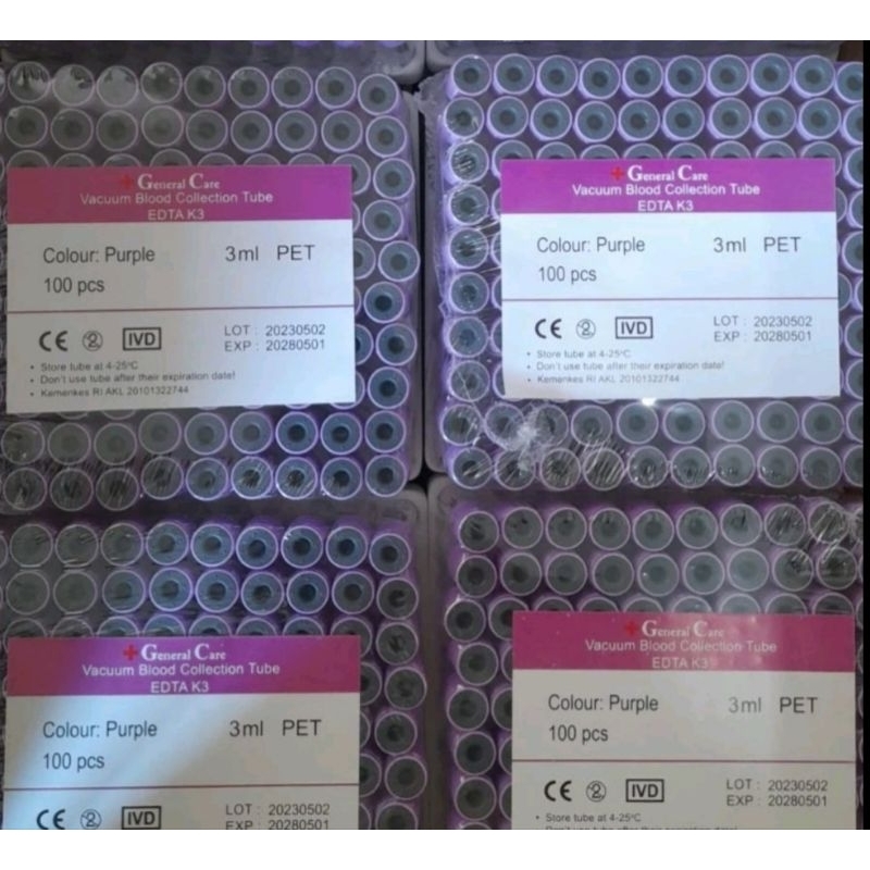 Edta 3ml k3 / tabung Edta 3ml pet& glass