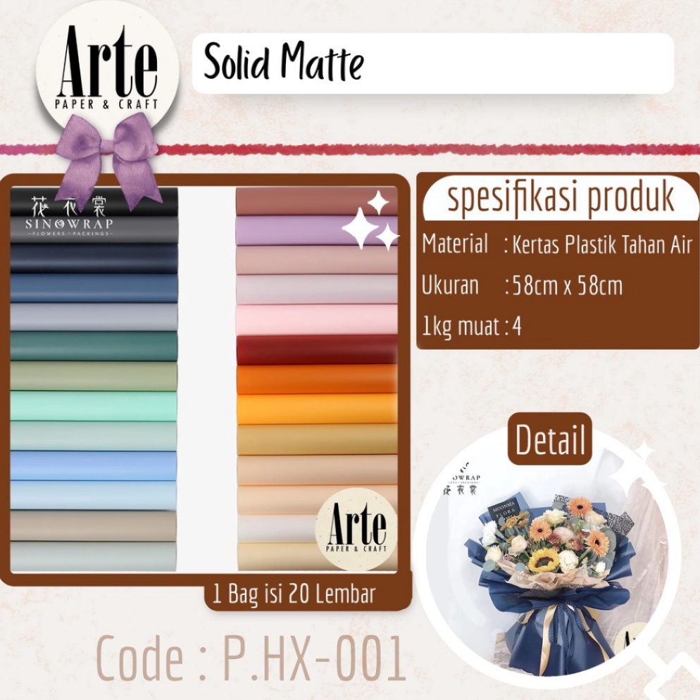 

Termurah 2 Lembar Cellophane Solid Matte Kertas Buket Korea Bunga Flower Wrapping Bouquet Paper Kado Murah Arte Grosir Jakarta PHX1
