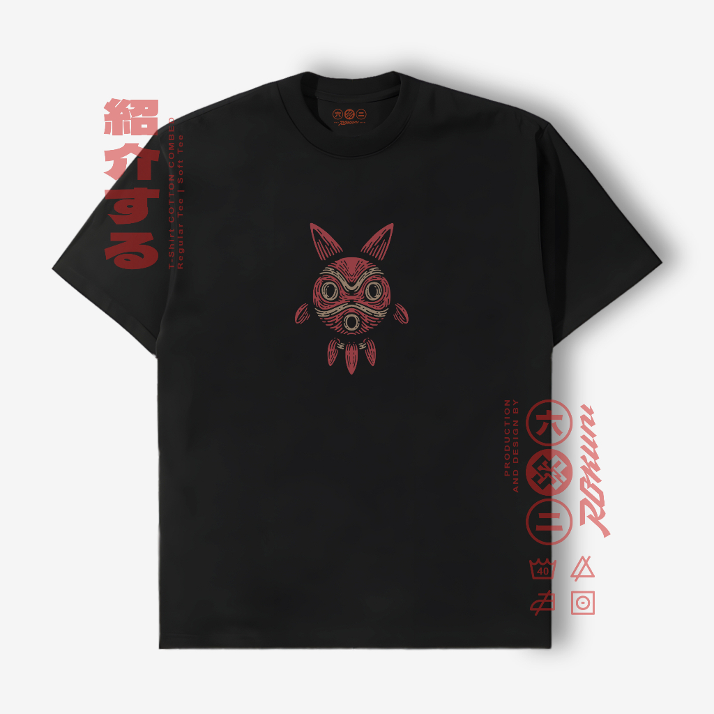 ROKUNI T-Shirt Unisex | MONONOKE-HIME / PRINCESS MONONOKE | GHIBLI | Kaos ghibli mononoke hime | Kao