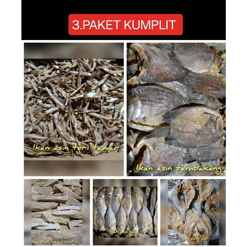 

Paket Komplit Lima (5) Jenis Ikan Asin Super Murah Meriah