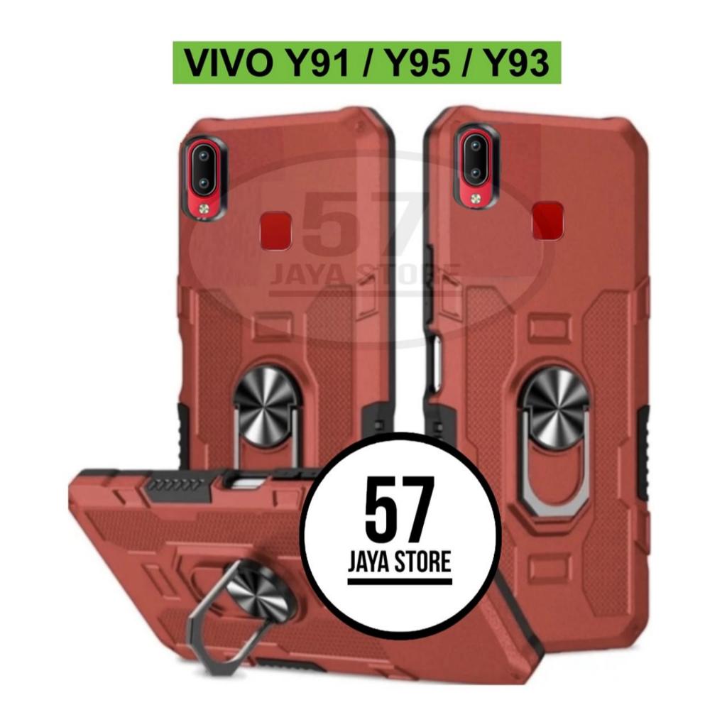 Case Hp Vivo Y91 / Y95 / Y93 Hit Eye Ring Robot Model Baru Hard Case Silicon Standing New Cover