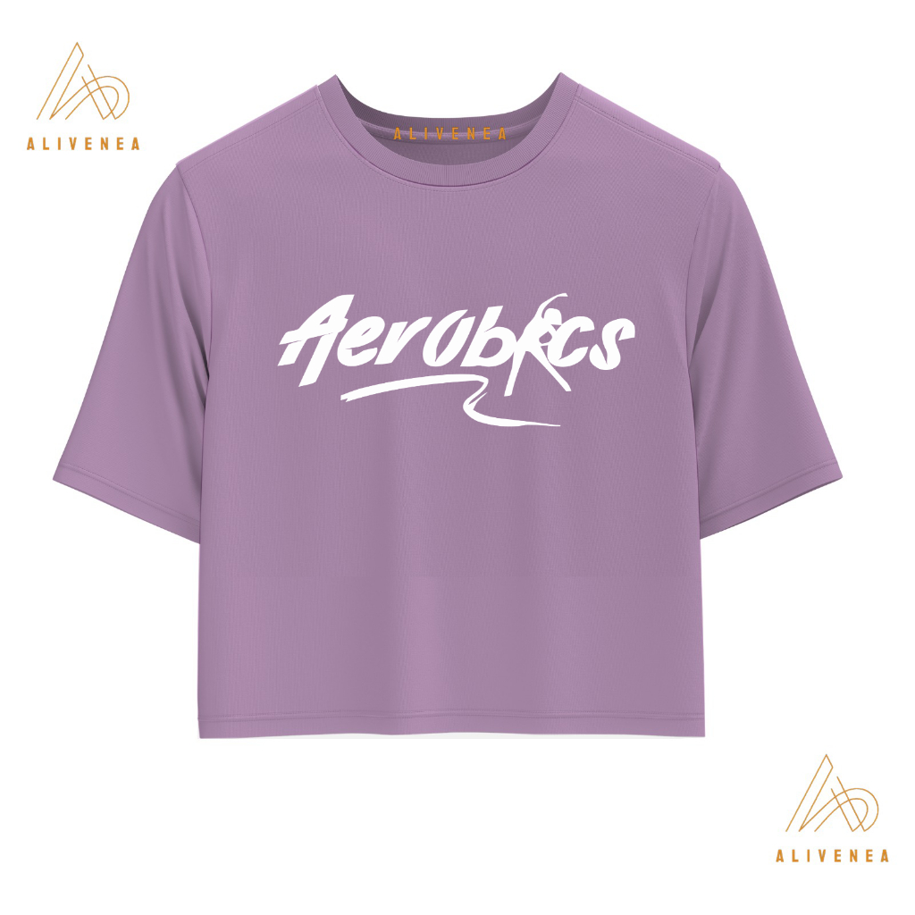 T-shirt Oversize Wanita Dewasa Crop Top Baju Sport Senam AEROBIC Wanita Jumbo Bahan Katun Lengan Pen