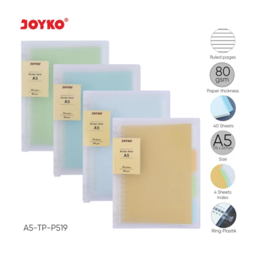 

TERLARIZZZ Binder Note Cover Transparan Buku Tulis Joyko A5TPP519 Map Binder A5
