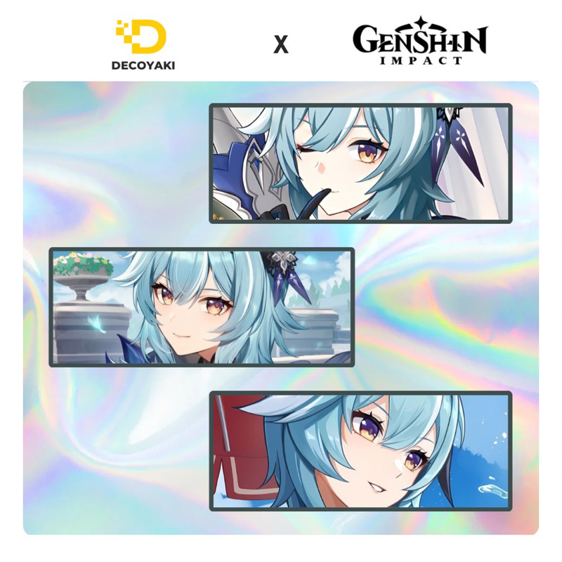 Sticker Slap Hologram Eula Genshin Impact, Stiker Hologram Eula Genshin Impact