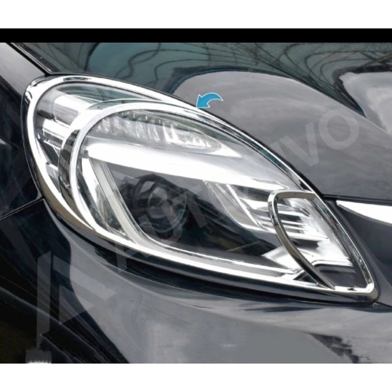 Garnish Lampu Depan Honda Brio 2013-2015 Chrome