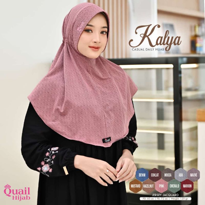 Jilbab Instan Serut Motif Quail Model KALYA