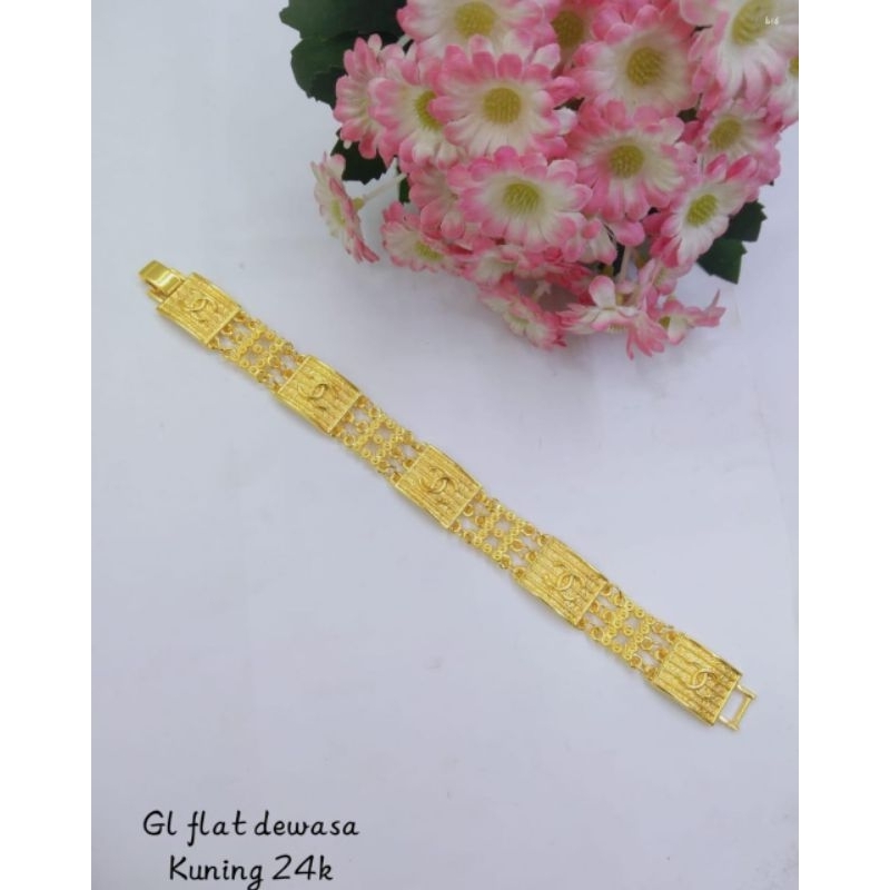 gelang flat dewasa kuning 24karat lapis emas gelang xuping wanita anti karat