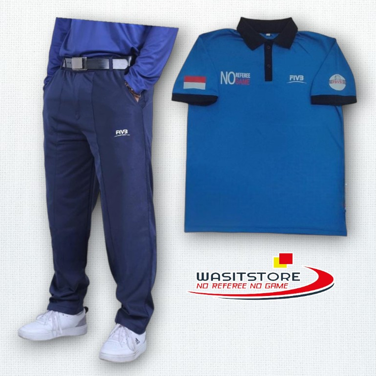 SETELAN BAJU WASIT VOLI MD: POLO BAJU DAN CELANA RESLETING (NO REFEREE NO GAME-FIVB-PBVSI-INDO)
