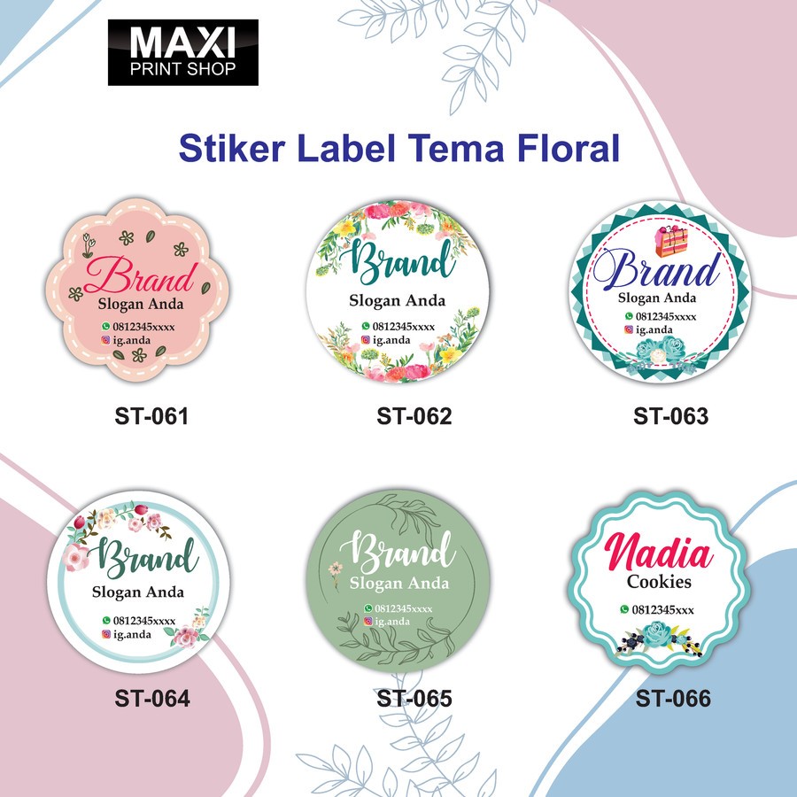 

MAXI - Stiker Label floral, proses cepat & berkualitas