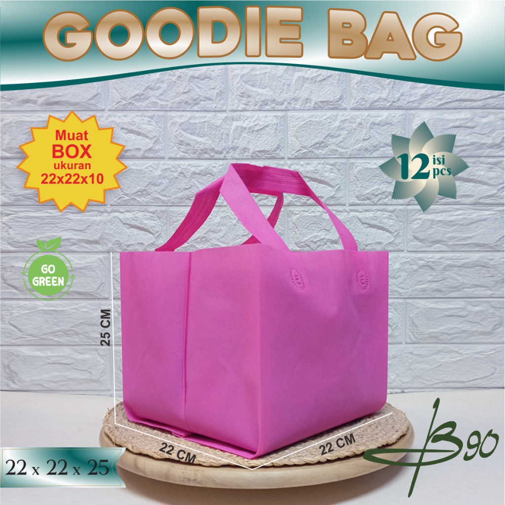 

iDk90 Goodie Bag Handle Box UK 22x25 cm Isi 12 Pcs Termurah