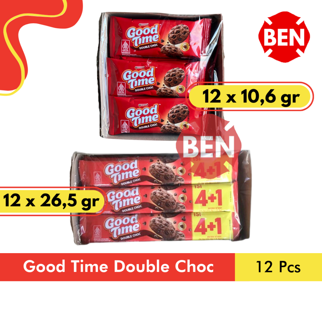 

Good Time Double Choc 1 Pak 12 Pcs 26,5g 26,5gr Box Coklat - Goodtime Dus